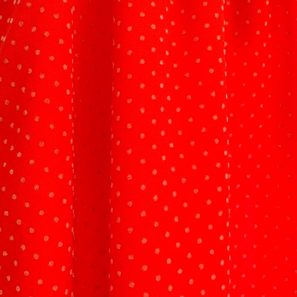 Anthropologie Sachin + Babi Coral/Orange-Red Ruffle Pindot Dress size 6 - Picture 12 of 15